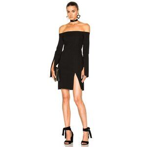 Alexis Sterre Black Off Shoulder Slit Sleeve Dress